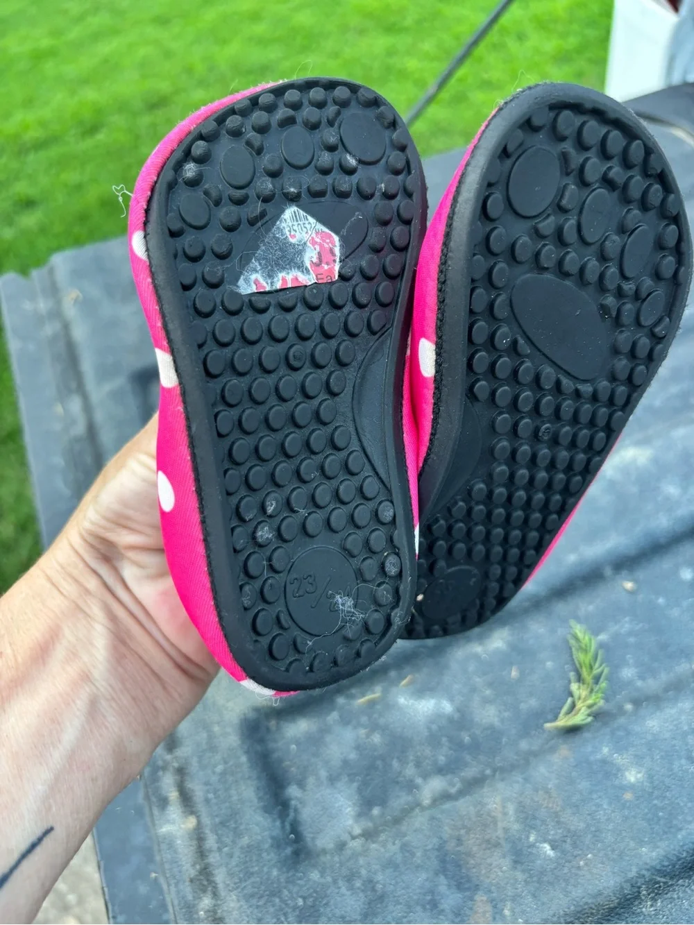 Pink Polka Dot Kids Slip-On Shoes